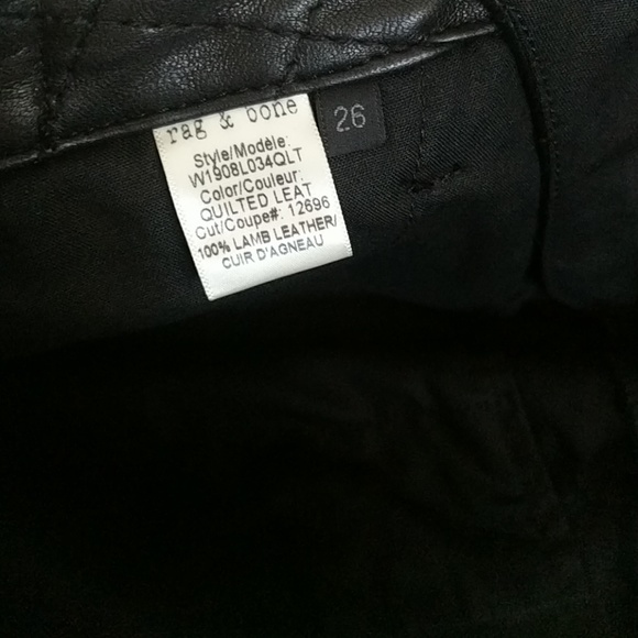 Rag & Bone Quilted Portabello Leather Shorts - Picture 5 of 5